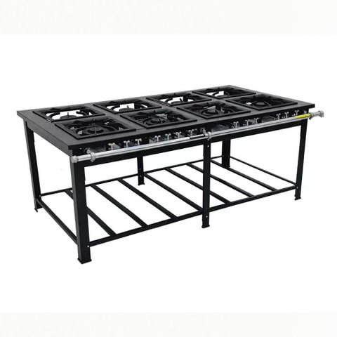 Fogão a Gás Baixa Pressão Industrial Maxi 40x40 8 Bocas 4 Duplas M8d4 - Venâncio