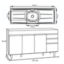 Ver imagem 5 de Balcão Gabinete com Pia Inox 160cm Arkansas Branco/Preto - Lumil Lumil Móveis