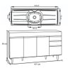 Balcão Gabinete com Pia Inox 160cm Arkansas Branco/Preto - Lumil Lumil Móveis - 4