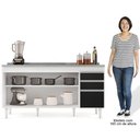 Ver imagem 6 de Balcão Gabinete com Pia Inox 160cm Arkansas Branco/Preto - Lumil Lumil Móveis