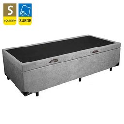 Cama Box Baú Solteiro Suede Sereneprime Cinza 88x188x44 - 5