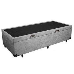 Cama Box Baú Solteiro Suede Sereneprime Cinza 88x188x44 - 1