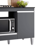 Balcão Armário de Cozinha Multiuso para Cooktop com Tampo 4 ou 5 Bocas Carla Cinza Fosco- Mabe Magaz - 3