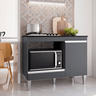 Balcão Armário de Cozinha Multiuso para Cooktop com Tampo 4 ou 5 Bocas Carla Cinza Fosco- Mabe Magaz - 1