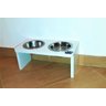 Comedouro Cat para Gatos, Tigelas em Inox e MDF 15mm Branco - 3
