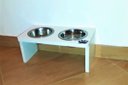 Ver imagem 3 de Comedouro Cat para Gatos, Tigelas em Inox e MDF 15mm Branco