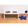 Comedouro Cat para Gatos, Tigelas em Inox e MDF 15mm Branco - 2