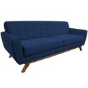 Ver imagem 1 de Sofá 03 Lugares 210cm Miami Base Madeira Veludo Azul Marinho - Nexta Casa