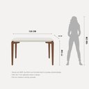 Ver imagem 7 de Conjunto de Jantar Mesa c/Vidro Donatella 4 Cadeiras Kalina - Linho Off White - Linked 02