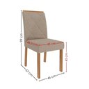 Ver imagem 4 de Mesa de Jantar Redonda Dani Mdf com 4 Cadeiras Estofadas Linho Off White Bege Molci