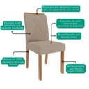 Ver imagem 6 de Mesa de Jantar Redonda Dani Mdf com 4 Cadeiras Estofadas Linho Off White Bege Molci