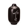 Vaso Decorativo Face Preto em Cerâmica 23x14cm Mart - 1