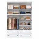 Ver imagem 6 de Guarda-Roupa 4 Portas 4 Gavetas Portas em MDF Americano Branco Yescasa