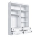 Ver imagem 5 de Guarda-Roupa 4 Portas 4 Gavetas Portas em MDF Americano Branco Yescasa