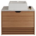Ver imagem 1 de Gabinete com Cuba para Banheiro Bn3630x13 Amendoa Marmore Branco Tecno Mobili
