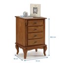Ver imagem 4 de Mesa de Cabeceira Clássica em Madeira Maciça 4 Gavetas Pés Luiz Xv 60404 Linz Móveis