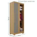 Ver imagem 3 de Guarda-Roupa Modulado Canto com Pé 1 Porta Fortaleza Cinza/Jequitibá/Granizo