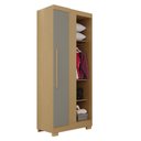 Ver imagem 2 de Guarda-Roupa Modulado Canto com Pé 1 Porta Fortaleza Cinza/Jequitibá/Granizo