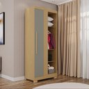 Ver imagem 1 de Guarda-Roupa Modulado Canto com Pé 1 Porta Fortaleza Cinza/Jequitibá/Granizo