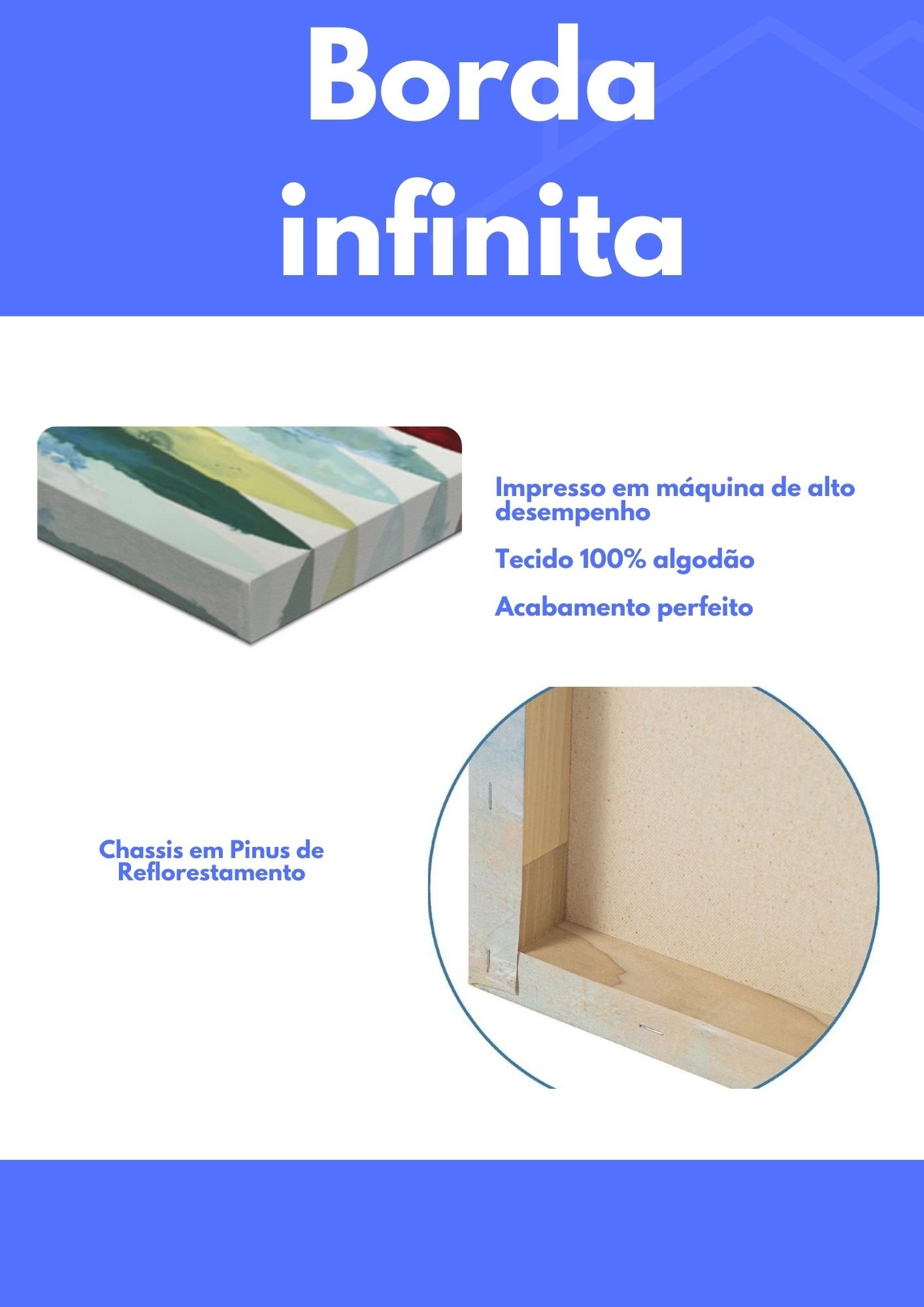 Kit com 3 Quadros Decorativos 70x50 Cm Natureza Folhagem com Moldura Caixa Preta 3cm Profundidade - 3