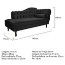 Ver imagem 5 de Kit Diva Recamier Diana 140cm Lado Esquerdo e 01 Poltrona Classic Suede - Doce Sonho Móveis RECAMIER