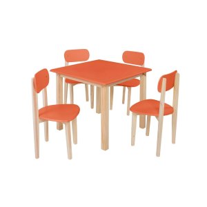 Conjunto Mesa e Cadeiras Colorê Infantil para Desenho Lazer:laranja