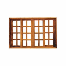 Vitro de Correr 4 Folhas Padrão Imbuia Reto 1.60 x 1.00 - Hale - 1
