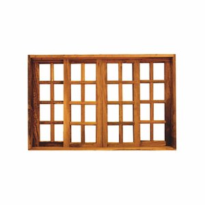 Vitro de Correr 4 Folhas Padrão Imbuia Reto 1.60 x 1.00 - Hale