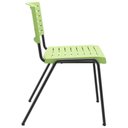Ver imagem 5 de Kit 06 Cadeiras Empilhável Fixa Escritório Multiuso Base Preta Kimi P03 Verde Claro - Lyam Decor