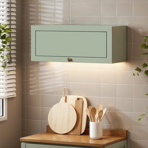Armário Aéreo Basculante de 80 cm 1 Porta Americano Provençal Conecta Verde/Mint