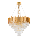 Ver imagem 3 de Luminária Pendente Lustre Luxuoso Dourado e Cristais Vana Sindora Inl106