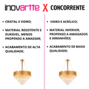 Ver imagem 2 de Luminária Pendente Lustre Luxuoso Dourado e Cristais Vana Sindora Inl106