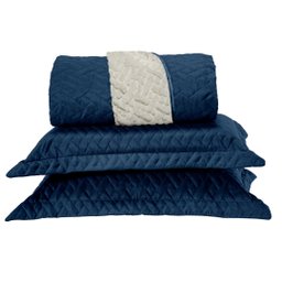 cobre leito sherpa queen 03 peças ultrassonico cores 240cm x 220cm matelado - 2