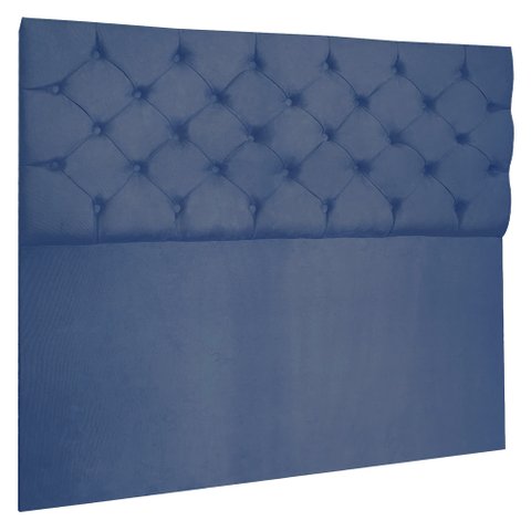 Cabeceira Capitonê King 1,95m Jade Suede Azul Marinho - Pallazio