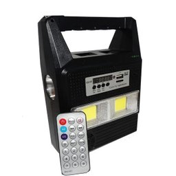 Kit Emergência Placa Solar 3 Lâmpada Rádio FM Central com Bateria Lanterna - 8