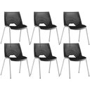 Ver imagem 1 de Kit 06 Cadeiras Empilhável Fixa Liked F02 Base Aço Cinza Preto - Lyam Decor
