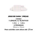 Ver imagem 4 de Jogo de Cama Casal 3 Peças Jolitex Ternille 300 Fios - Toque de Seda - Quadriculado