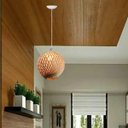 Ver imagem 2 de Luminária Pendente Midoly Esférica em Sisal Natural Palha:branco