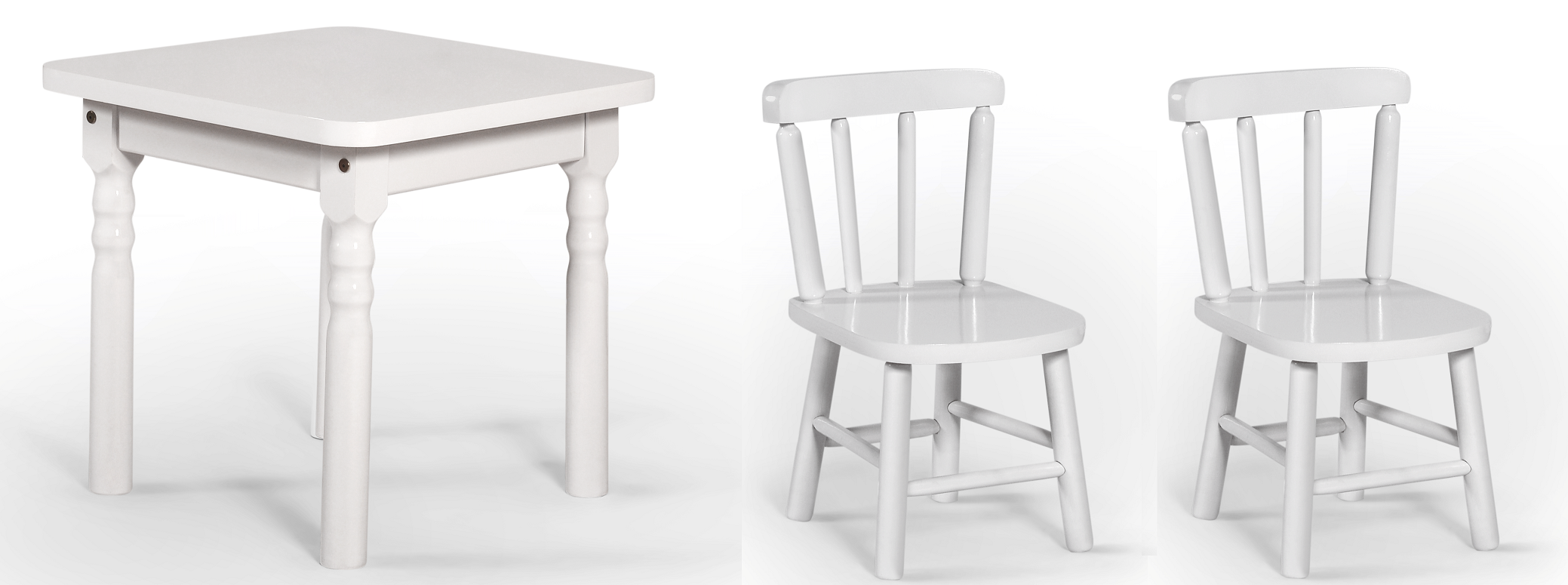 Conjunto Infantil 60x60 Com 2 Cadeiras - Branca - JM Móveis