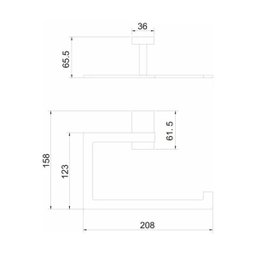 Porta Toalha Rosto Quadrado de Metal Dourado Gold - Madrid V-2684-c - 2