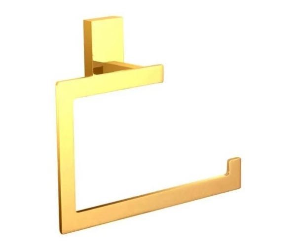 Porta Toalha Rosto Quadrado De Metal Dourado Gold - Madrid V-2684-C