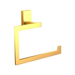 Porta Toalha Rosto Quadrado de Metal Dourado Gold - Madrid V-2684-c - 1