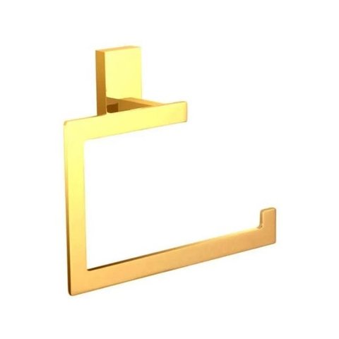 Porta Toalha Rosto Quadrado de Metal Dourado Gold - Madrid V-2684-c