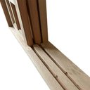 Ver mais imagens de Janela de Madeira Veneziana de Correr em Arco Padrão Cedro Batentes de 14 Cm-1.00(l)x1.00(a)