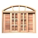 Ver imagem 2 de Janela de Madeira Veneziana de Correr em Arco Padrão Cedro Batentes de 14 Cm-1.00(l)x1.00(a)