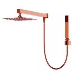 Ducha Chuveiro Slim 20x20 Quadrado com Desviador Rose Gold Aquecedor Gás Solar Wj-kts-20-q-rg - 1