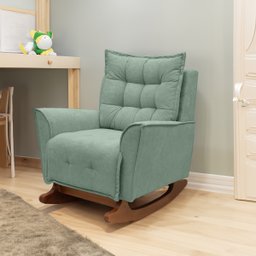 Poltrona Amamentação de Balanço Helena + Puff Boucle Quarto - Verde - 2