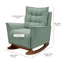 Poltrona Amamentação de Balanço Helena + Puff Boucle Quarto - Verde - 7