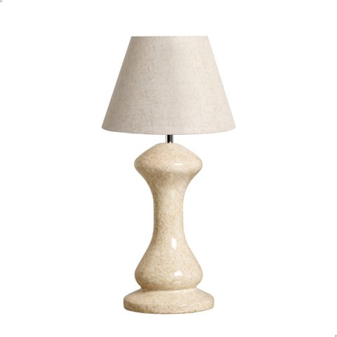 Abajur de Sala Grande Classic Bege Marmorizado Petra com Cúpula