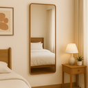 Ver imagem 1 de Espelho Retangular Grande 110x50cm Moldura De Alumínio Bronze Suporte P/ Parede  Decoração Quarto